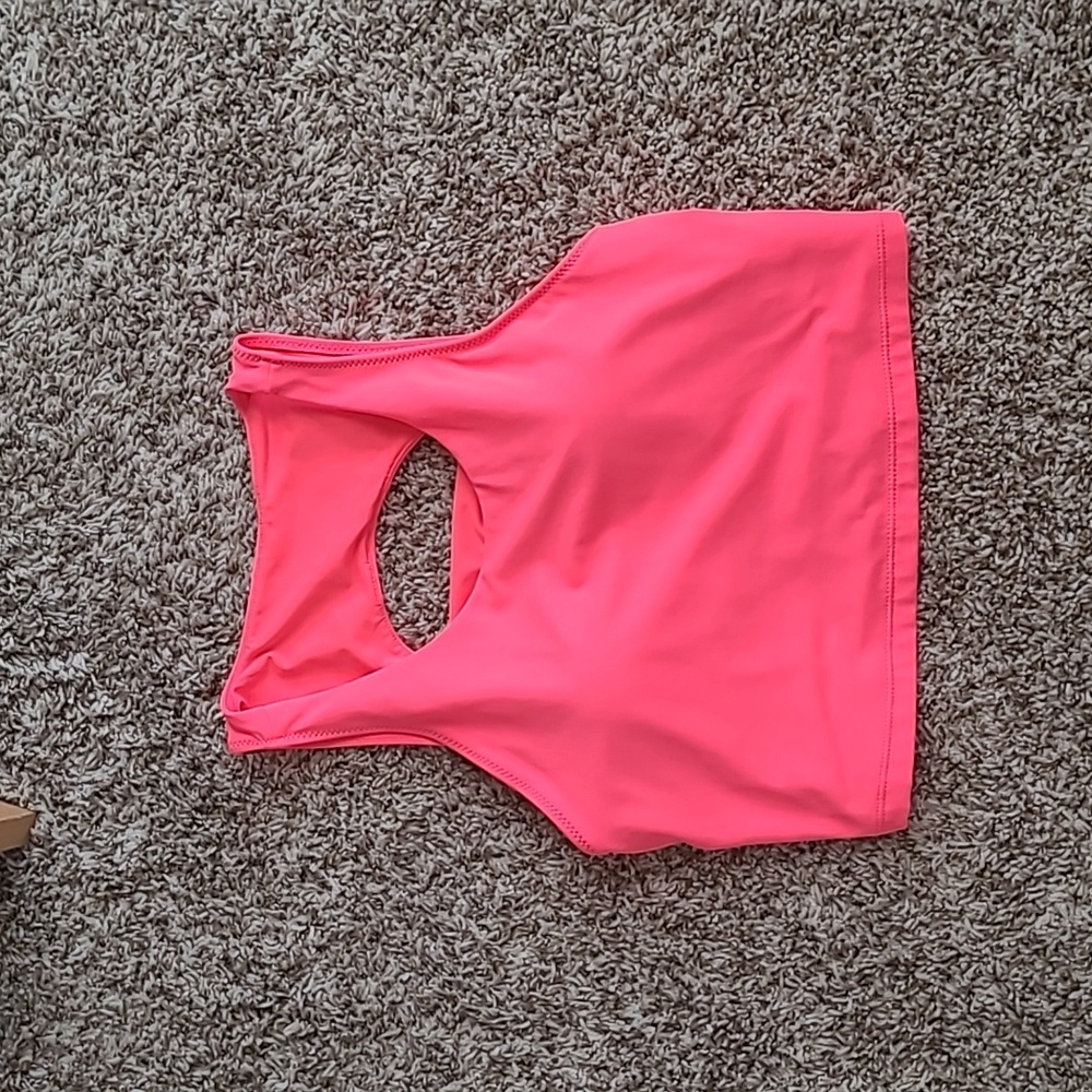 NWOT Energize Crop Top - Gym to Swim size Medium Neon Pinkish Orange